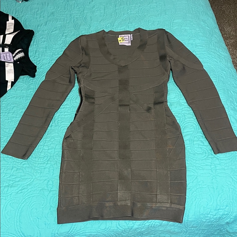Herve Leger Long Sleeve Dress